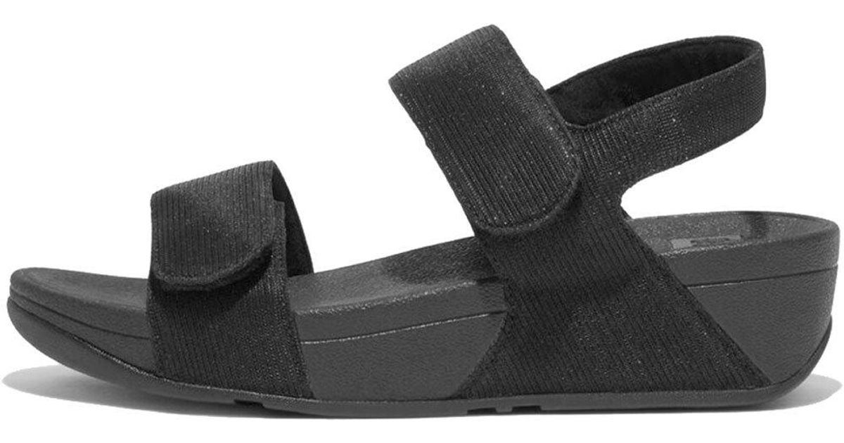 Fitflop Lulu Adjustable Shimmerlux B-st Sandals in Black | Lyst