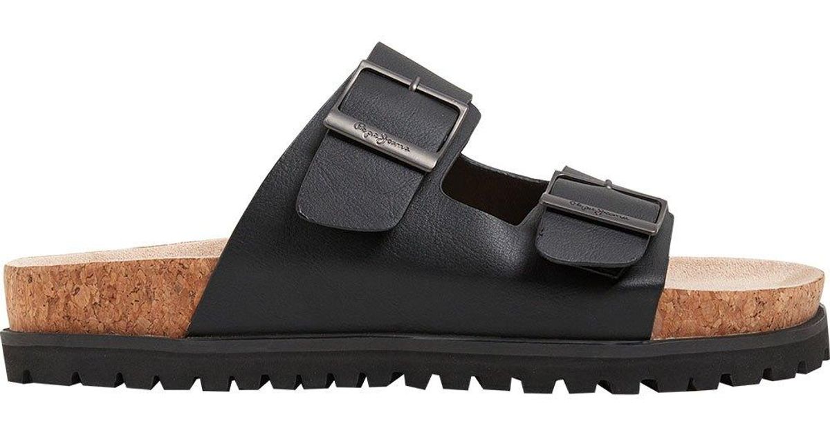 Pepe Jeans Urban Sandal Smart Cork Sandals in Black for Men | Lyst
