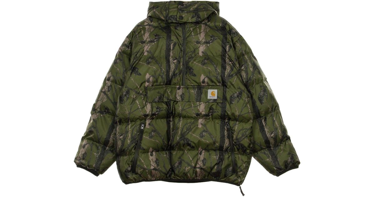 Carhartt Jones Anorak Down Jacket Pullover Camo Tree in Green for Men Lyst