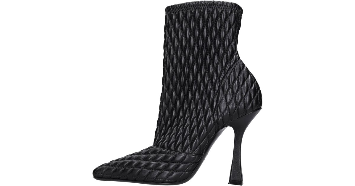 Casadei Black Leather Ankle Boots