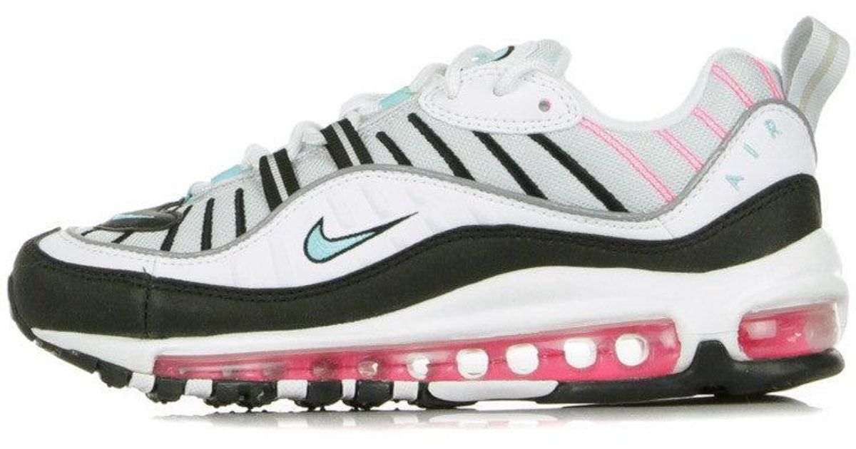 W Air Max 98 Pure Platinum Aurora Vert Noir Femme Chaussure Basse Nike en coloris Blanc Lyst