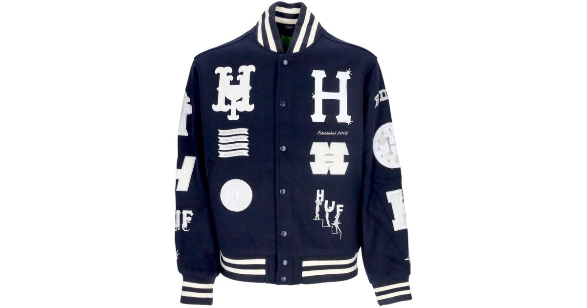 Huf 20 Year Classic H Varsity Jacket 'College Jacket in Blue for Men | Lyst