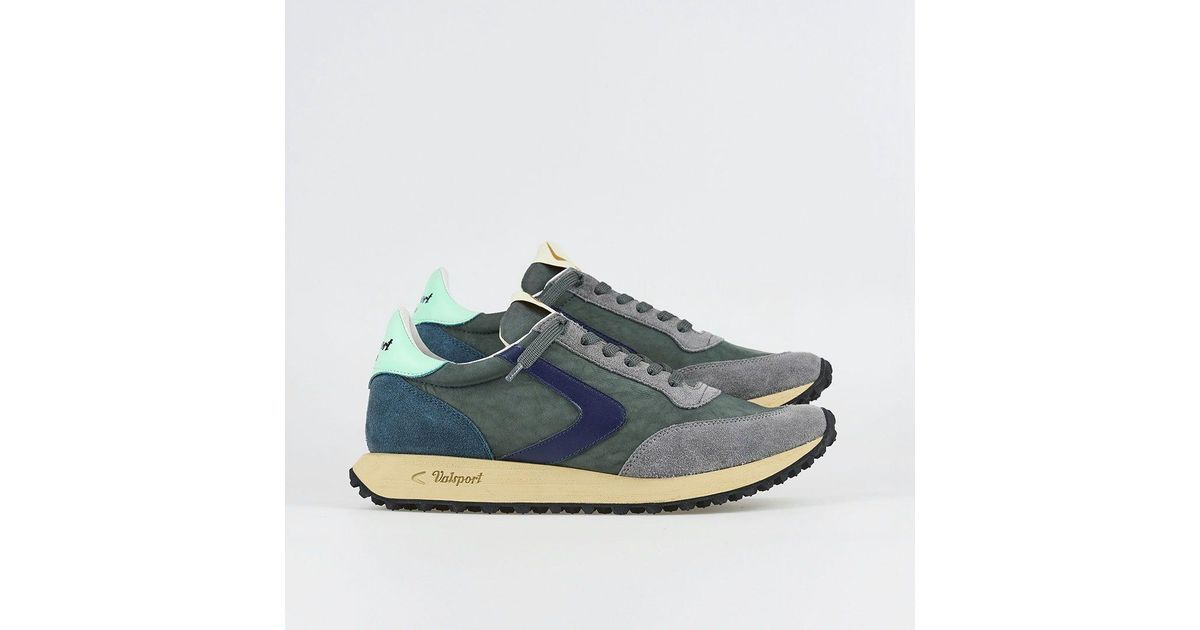 Zapatillas Valsport Start Vsr2752m Hombre - Nailon Vintage, Gris/Verde, Hechas En Italia