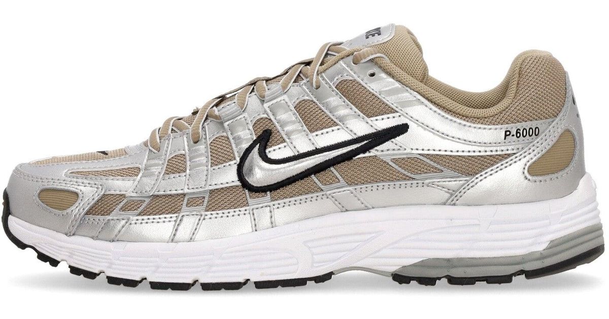 Nike Low Shoe P-6000 Khaki/Metallic/Mtlc Platinum in White for Men | Lyst