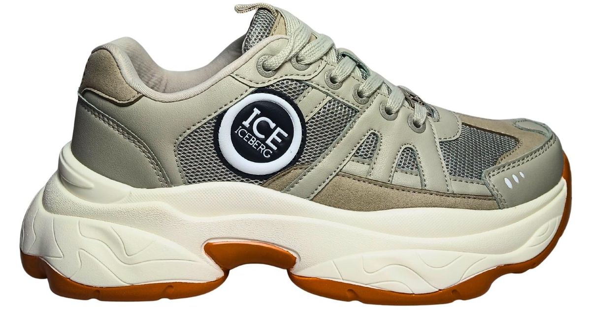 Iceberg Shoes Adult Sports Sneakers Side Logo Laces Closure In iceberg-shoes-adult-sports-sneakers-side-logo-laces-closure-in