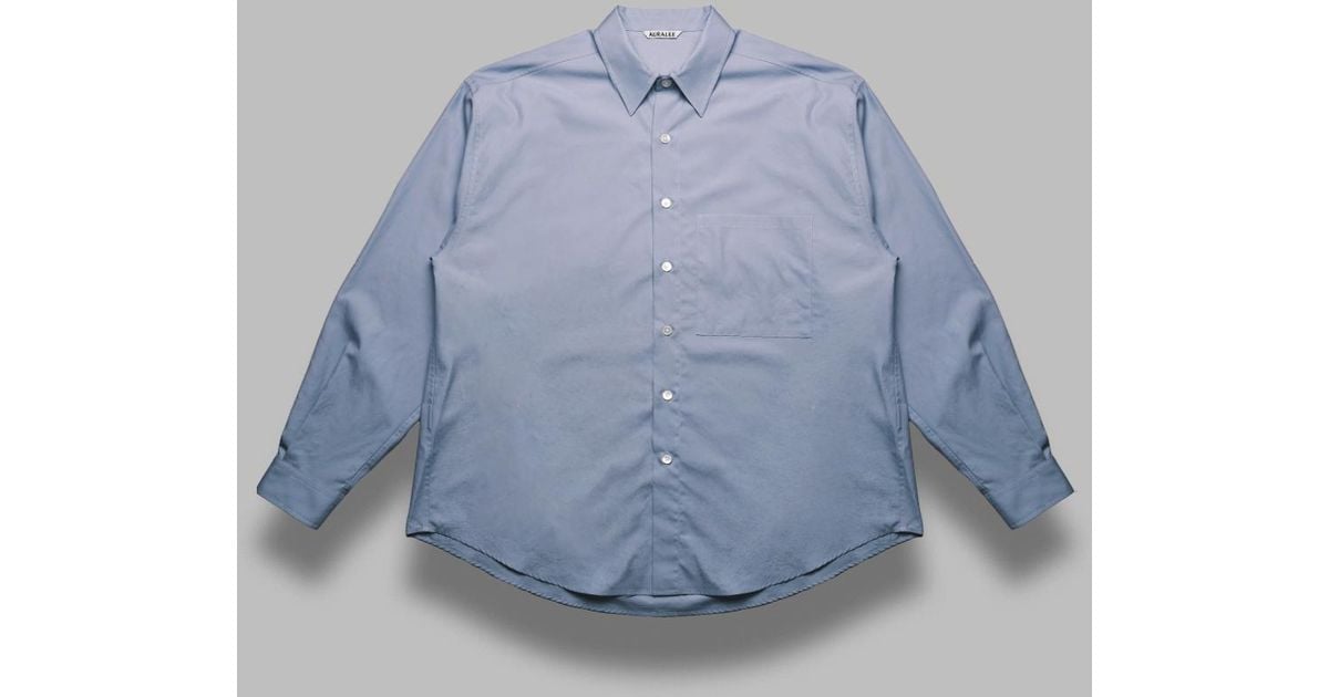 AURALEE Washed Finx Twill Big Shirt in Blue for Men | Lyst