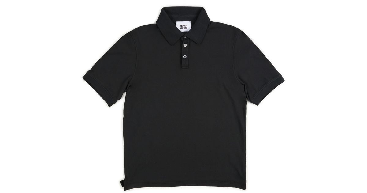 Alpha Studio Alpha Studio Polo M/M Fabric Ice Cotton Au-5335B 1220 Nero in Black for ...
