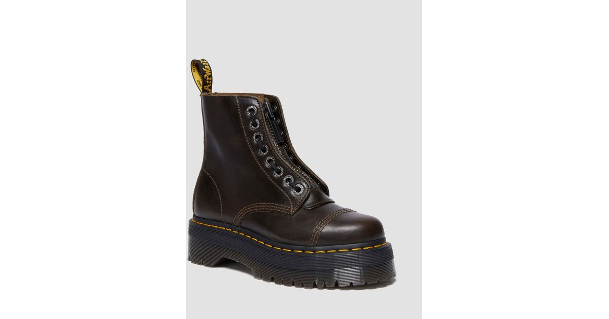 Martens Sinclair Orleans Leren Platform Schoenen in het Zwart