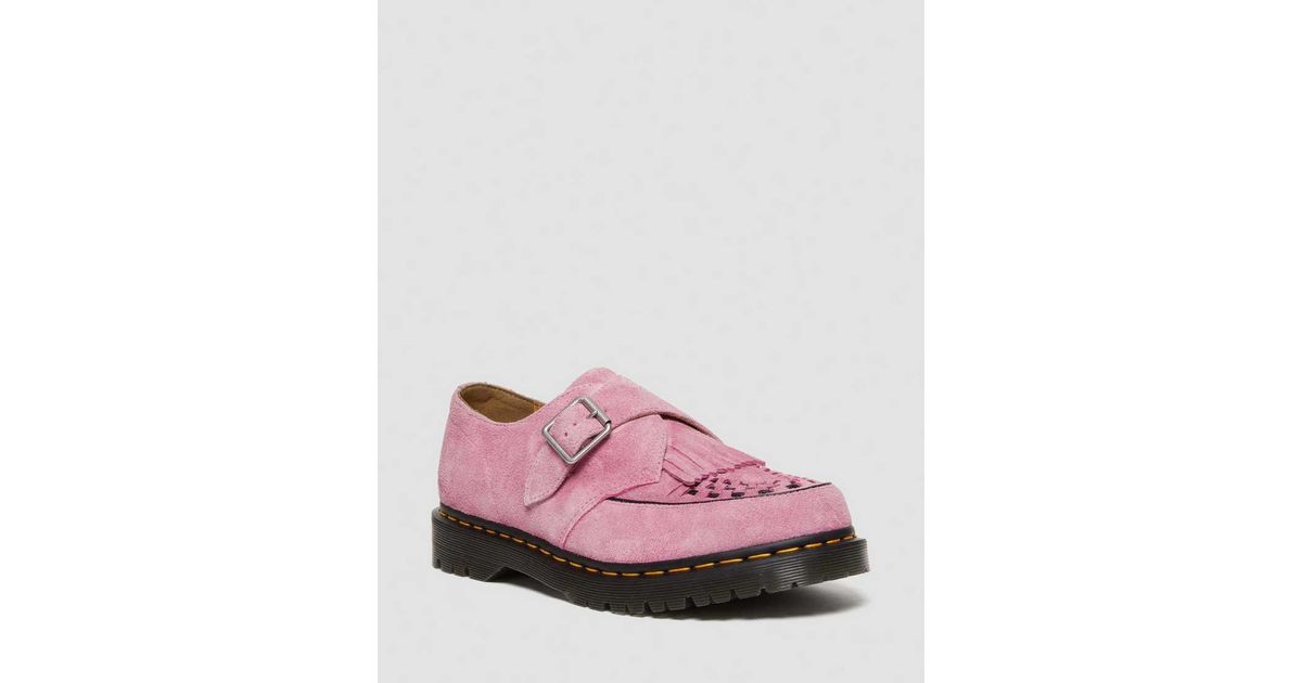 Pink suede dr martens online