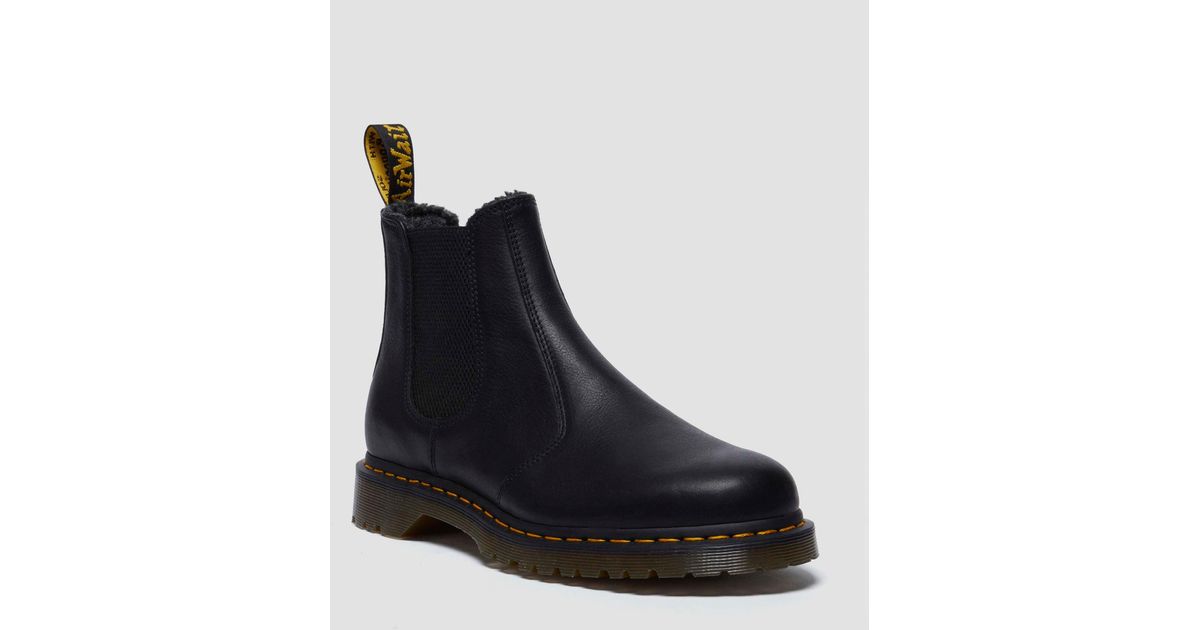 Doc Dr. Martens 2976 Faux Fur Lined Leather Chelsea Boot, Botas De Moda Unisex Adulto, WL DMS Olive Grizzly, 43 EU Martens Hombre