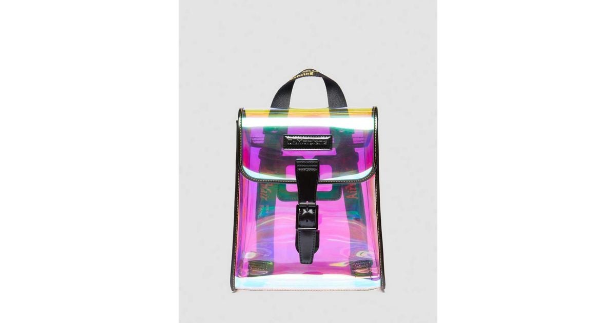 Dr. Martens Iridescent Transparent Mini Backpack in Pink