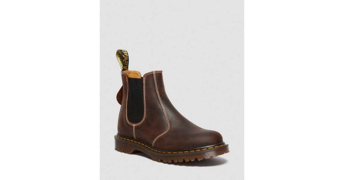 Dr. Martens 2976 Wax Commander Leather Chelsea Boots in Brown for