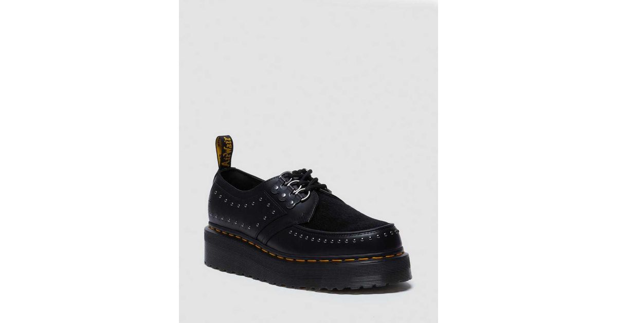 Dr. Martens Ramsey-Eye Leather Platform Creepers Shoes in Black