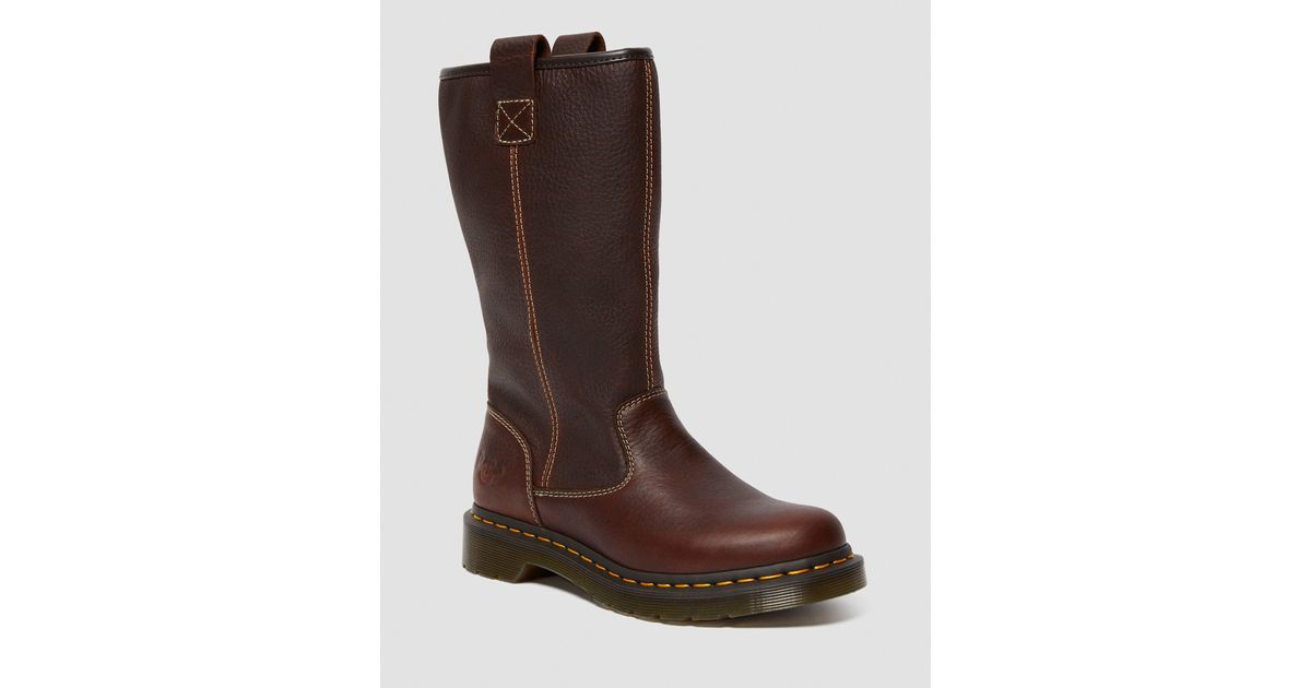 Dr. Martens Leather Belsay Women's Pull On Work Boots in Brown | Lyst