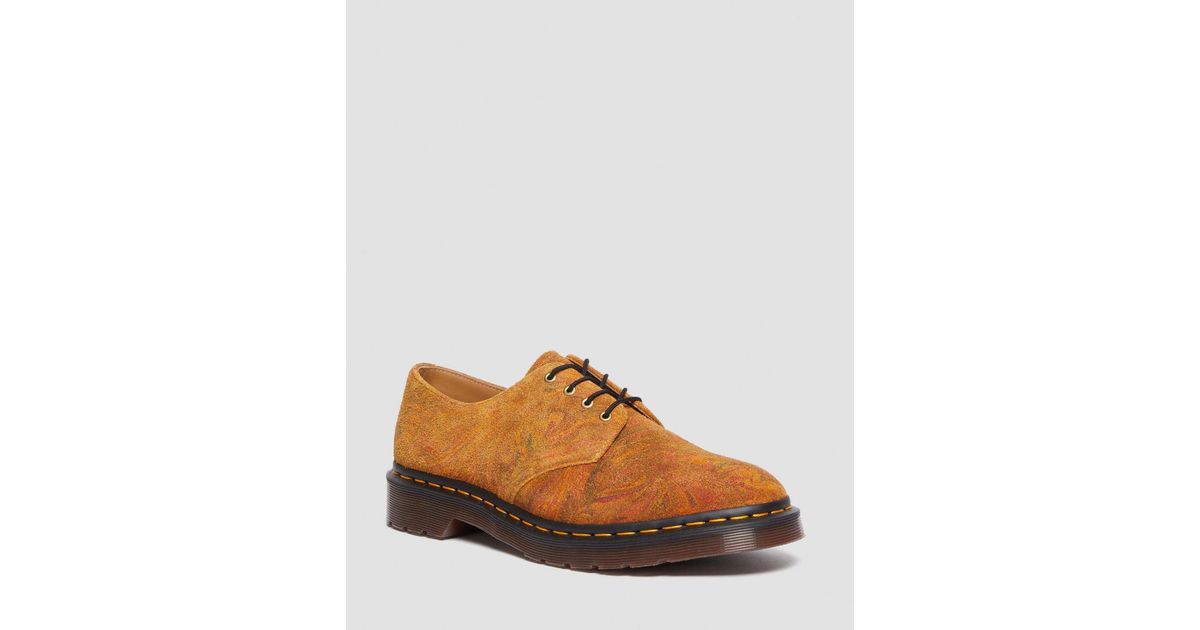 Dr. Martens Smiths Marbled Suede Dress Shoes in Brown Lyst