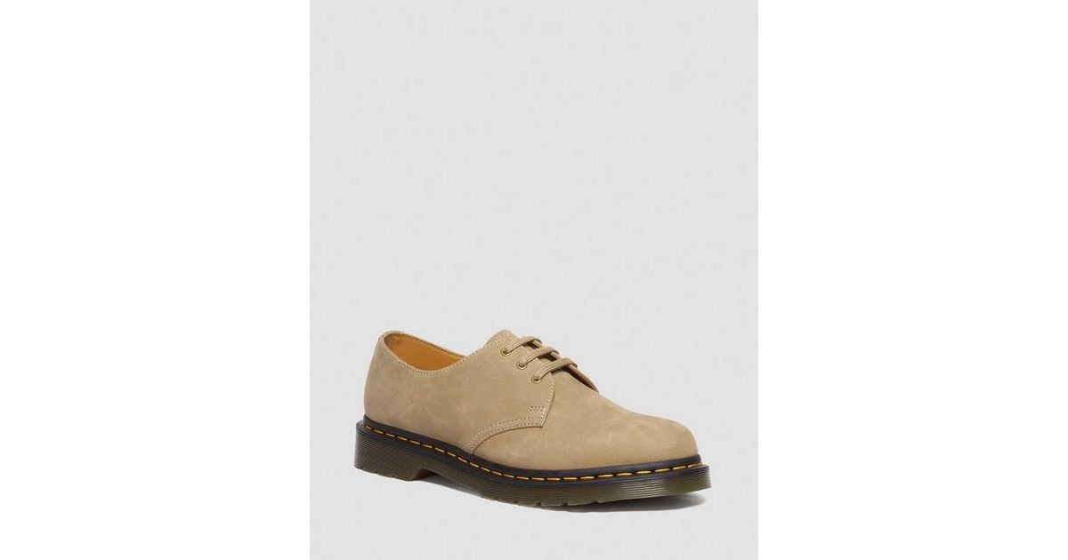 Martens 1461 Tumbled Nubuck Leather Oxford Shoes in Natural