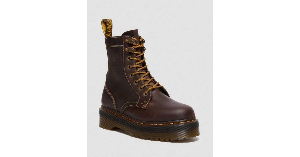 Crazy Horse Doc Martens Plateau Stiefelette Plateau Stiefel Braune