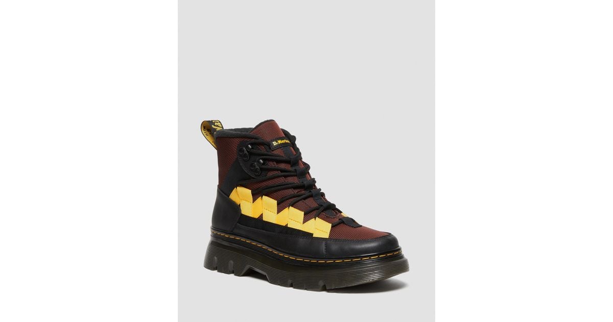 Dr Martens★BOURY WARMWAIR CONTRAST CASUAL BOOTS★BLACK+TAN Dr. Martens Boury Warmwair Contrast Casual Boots in Black