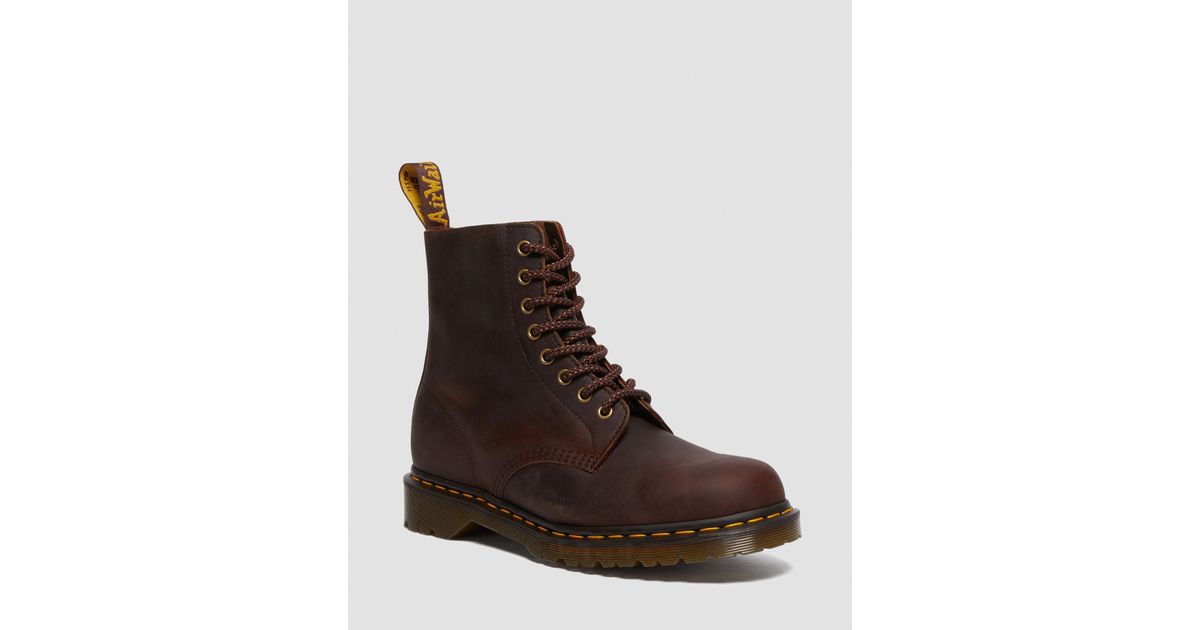 Dr. Martens 1460 Pascal Waxed Full Grain Leather Lace Up Boots in Brown