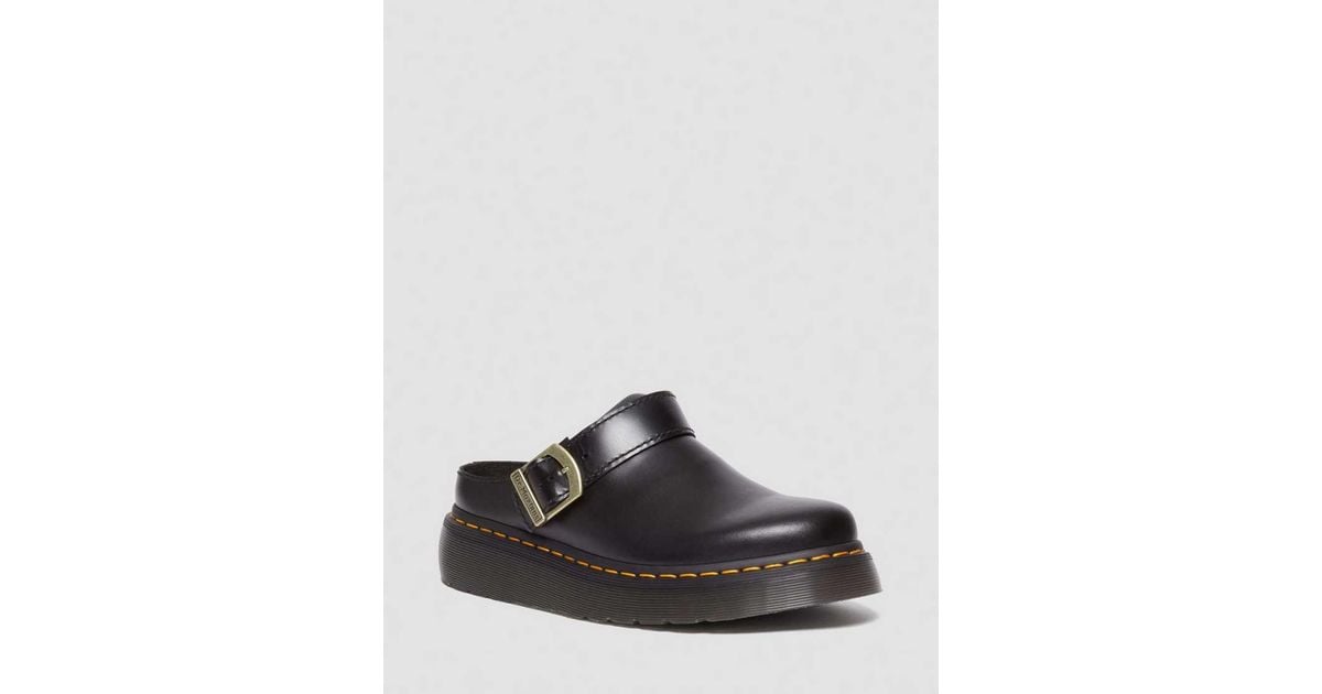 靴 Dr Martens LAKETEN Black US6 Dr. Martens Laketen Leather Platform Mules Shoes in Black for Men