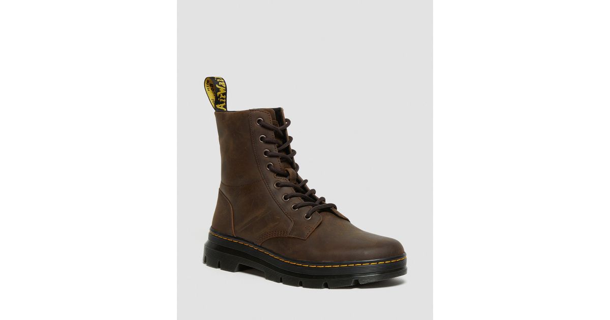 Dr. Martens Combs Crazy Horse Leather Casual Boots in Brown Lyst