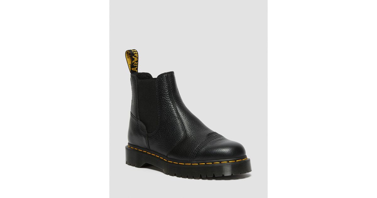 Dr martens fur lined chelsea boots black sales