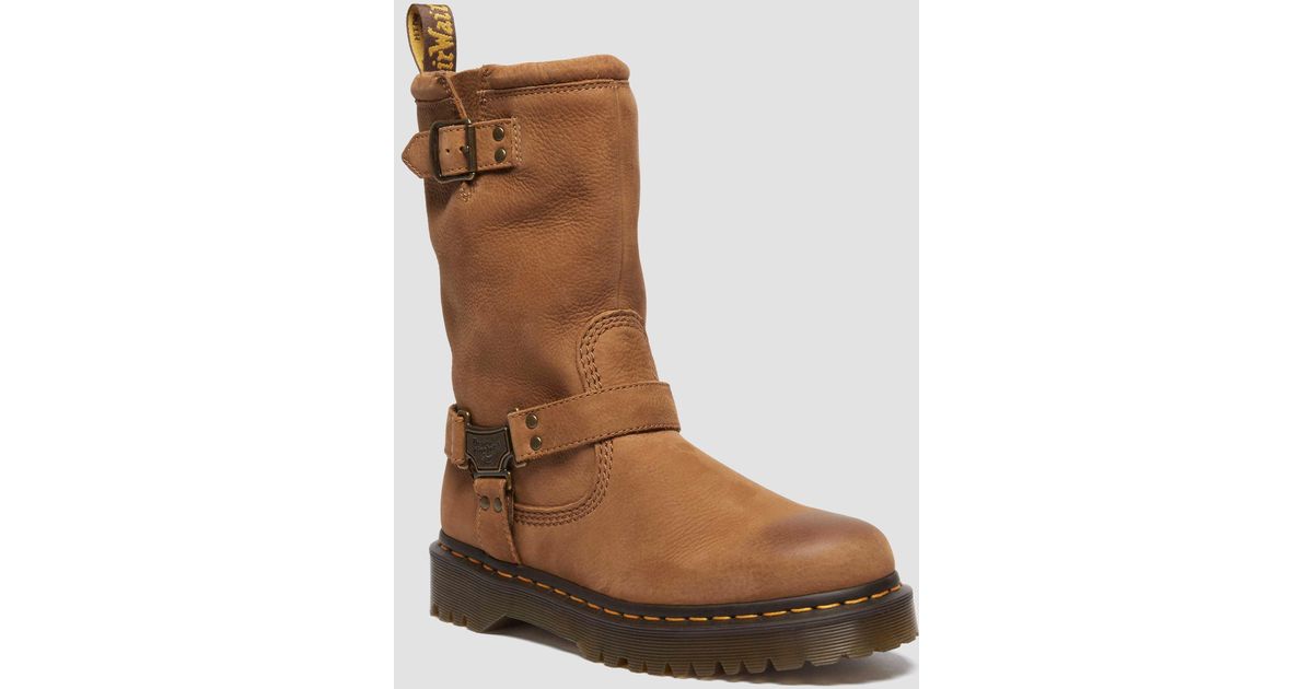 Dr. Martens Anistone Hi: Stivali Moto Unisex Con Suola Bex E Fibbia Regolabile