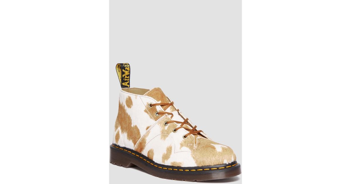Dr. Martens Church Hair-on Cow Print Platform Boots Jersey in