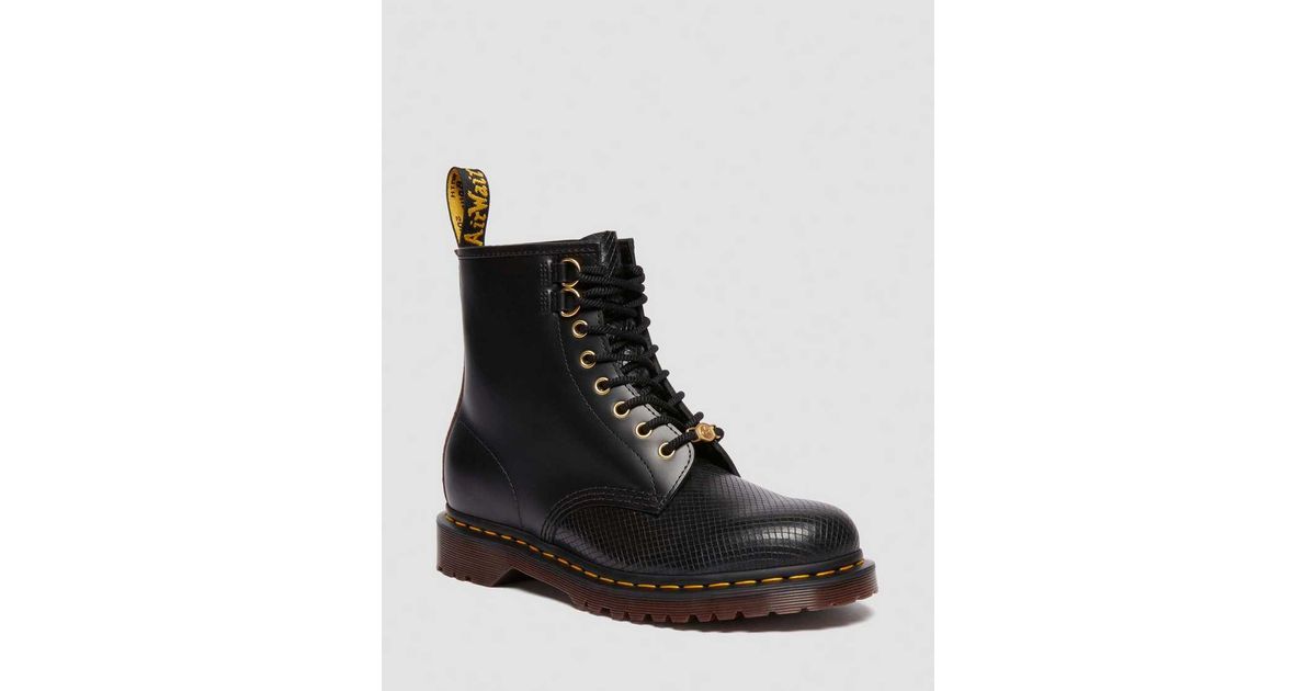 Martens 1460 Year Of The Snake Leather Lace Up Boots in Black