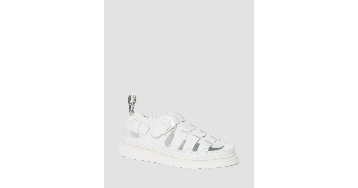 Dr. Martens 8092 Mono Soft Leather Fisherman Sandals in White | Lyst