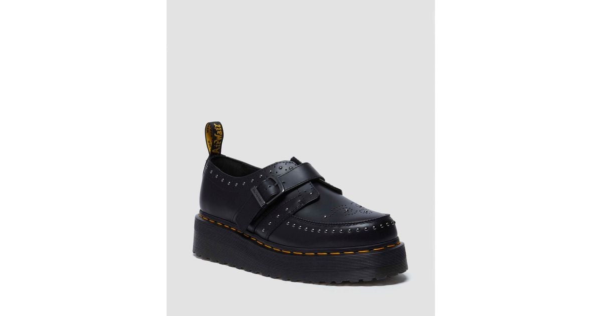 Martens Ramsey Monk Strap Leather Platform Creepers Shoes in