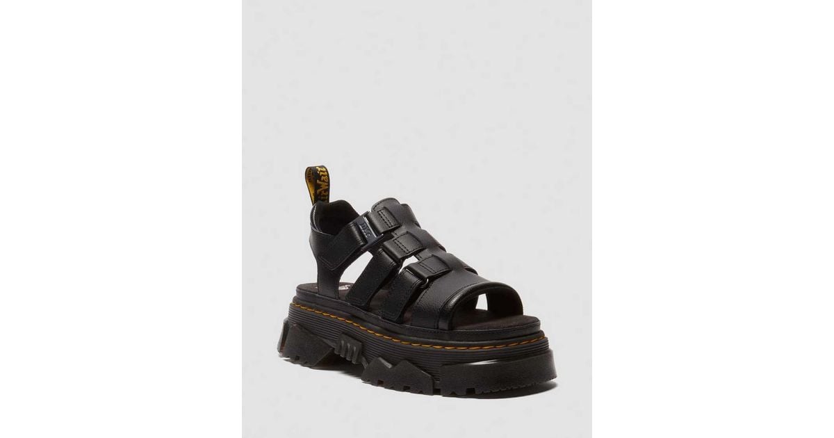 Dr. Martens Mattison 3 Strap Sandals in Black | Lyst