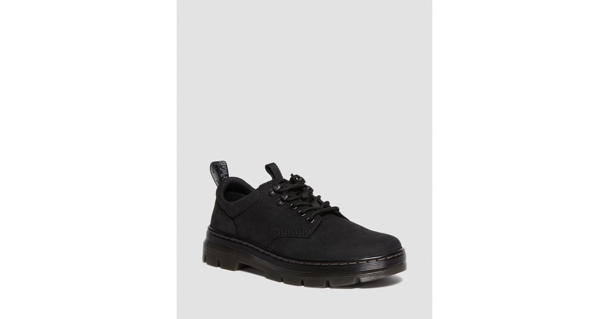 Dr. Martens Reeder Milled Nubuck Utility Shoes in Black for Men Lyst UK