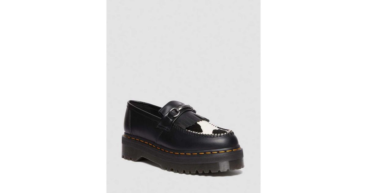 Dr. Martens Herren Adrian Snaffle Hair On Leder Cow Print Kiltie Loafer in Schwarz fur Herren Lyst DE