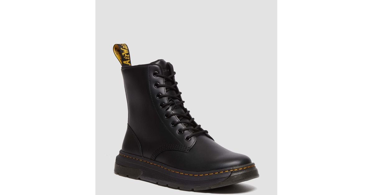 Dr. Martens Crewson Leather Lace Up Boots in Black for Men Dr. Martens Crewson Leather Lace Up Boots in Black for Men