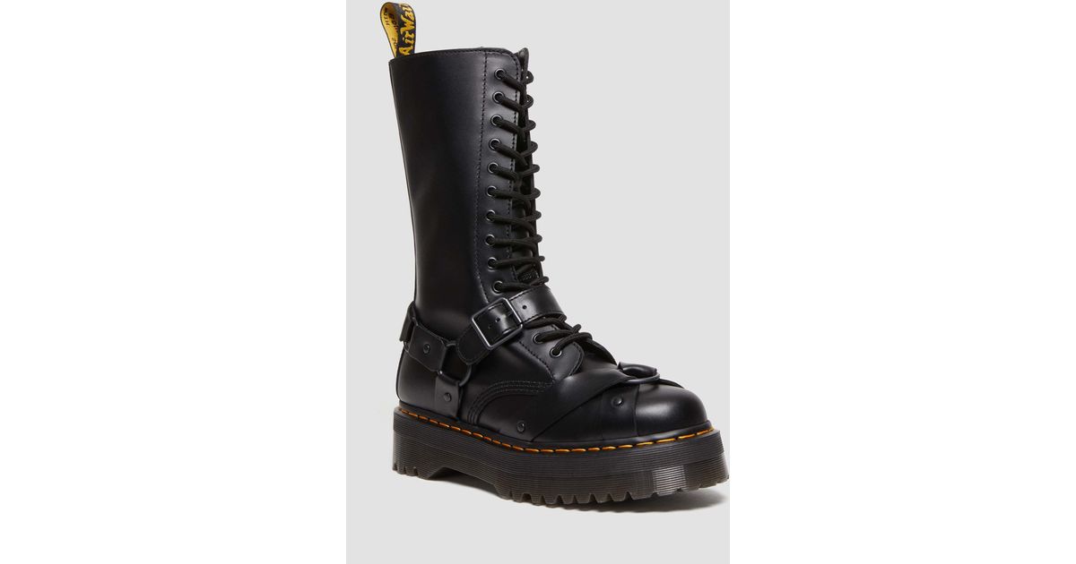 Dr. Martens 1914 Harness Leather Tall Lace Up Platform Boots in Black for  Men | Lyst UK