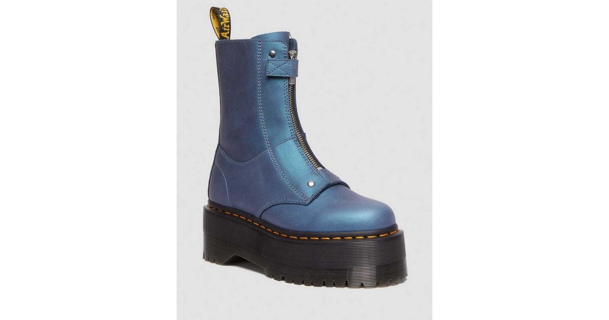 Leather Boots Dr Martens Chelsea Boots Blau Martens Jetta Hi Max