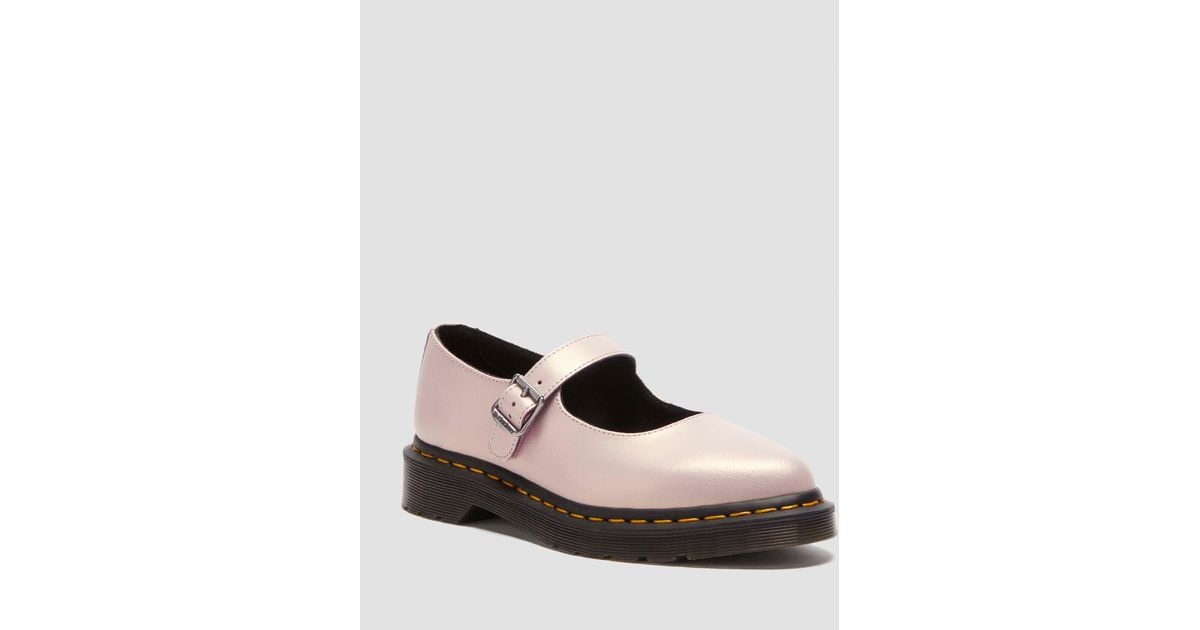 【Dr. Martens】 Elphie II mary jane shoes Elphie II iridescent leather mary jane shoes in Powder Pink