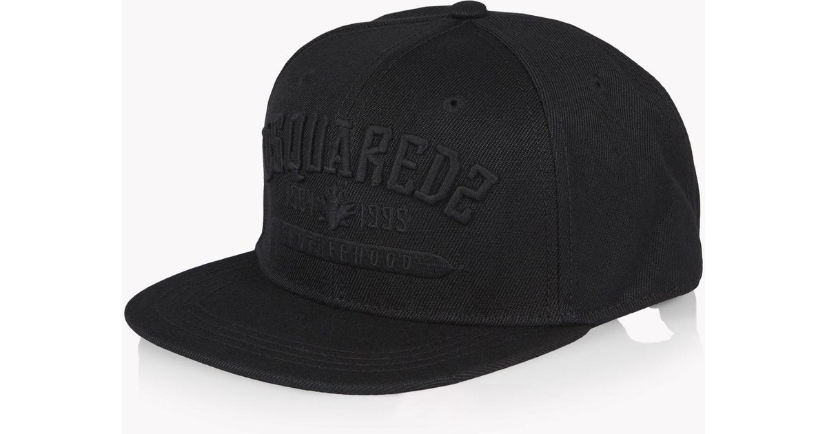 dsquared brotherhood cap black and red
