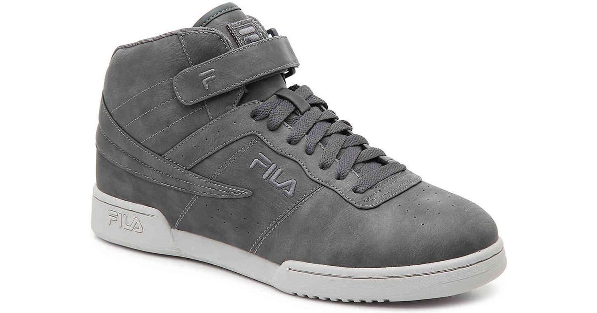 Fila Leather Distressed High-top Sneaker in Grey (Gray) for Men - Lyst