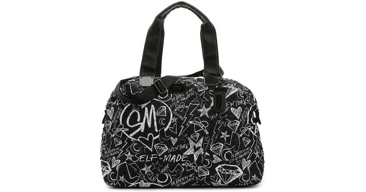 steve madden bag black and white