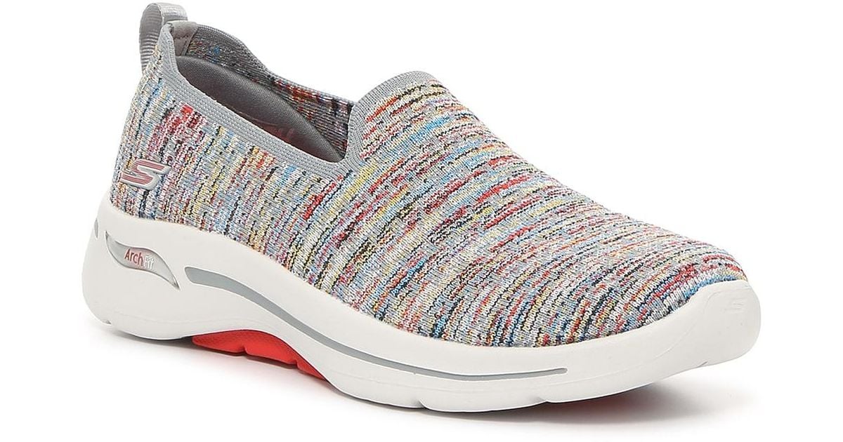 Skechers Go Walk Archfit Vivid Sparks Slipon Sneaker in Gray Lyst