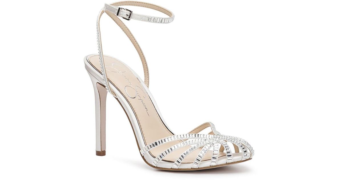 Jessica Simpson Satin Jileta Sandal in White | Lyst