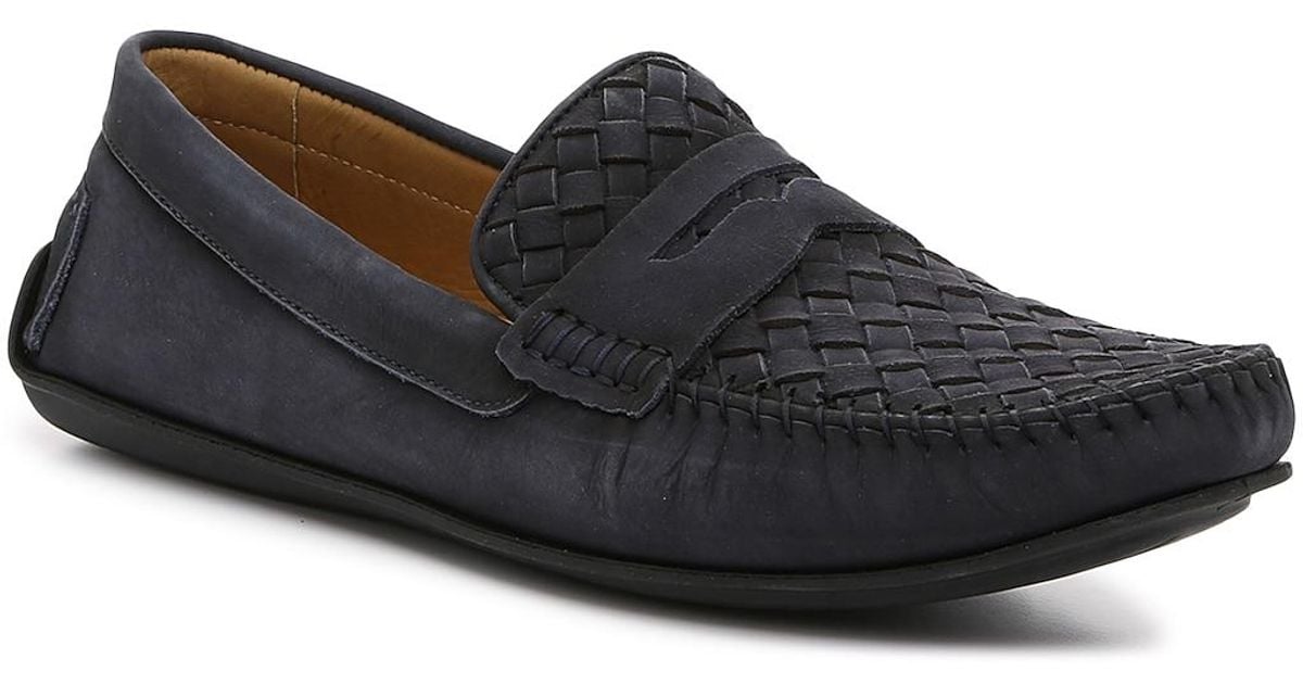 Mercanti Fiorentini Rubber Woven Penny Loafer in Navy (Blue) for Men - Lyst