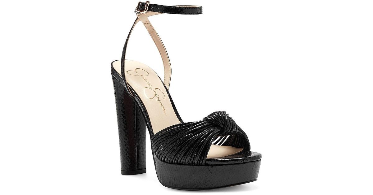 Jessica Simpson Synthetic Immie Platform Sandal in Black - Lyst