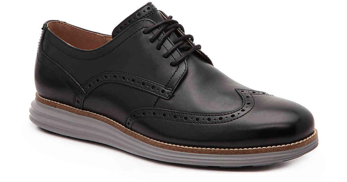 Cole Haan Leather Original Grand Wingtip Oxford in Black for Men - Lyst