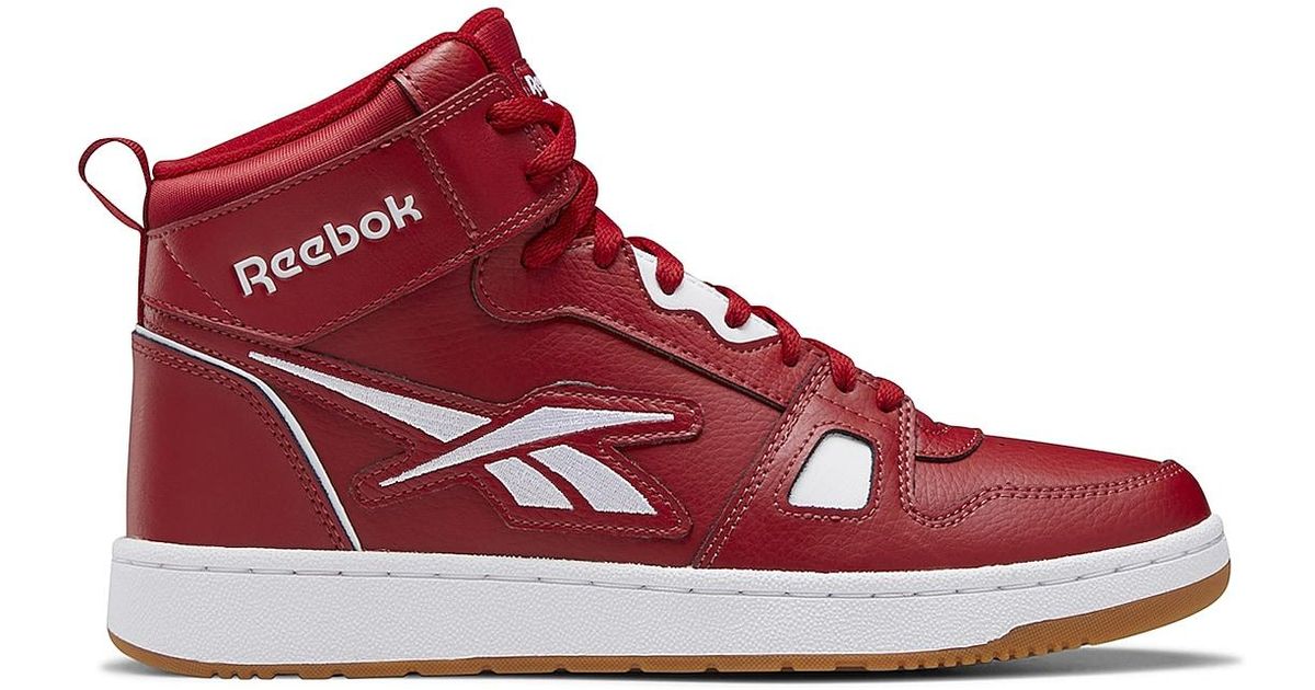 Reebok Leather Resonator Mid Basketball Shoe in Red for Men | Lyst