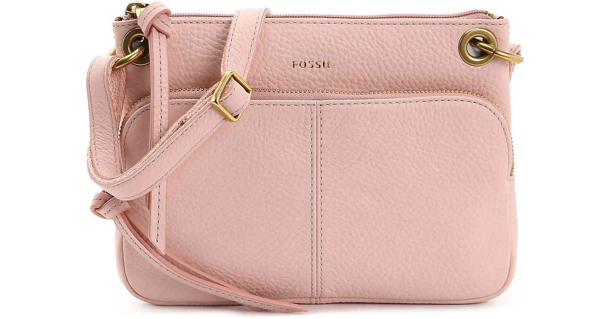Fossil Karli Leather Crossbody Bag in Light Pink (Pink) - Lyst