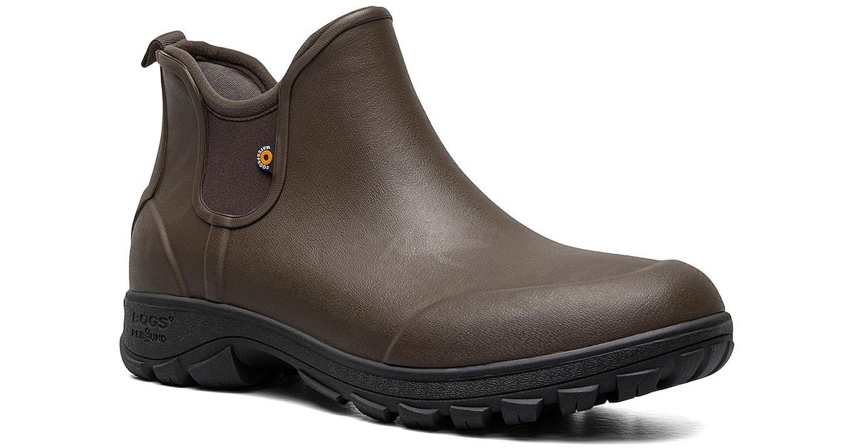 Bogs Rubber Sauvie Slipon Rain Boot in Cognac (Black) for Men Lyst