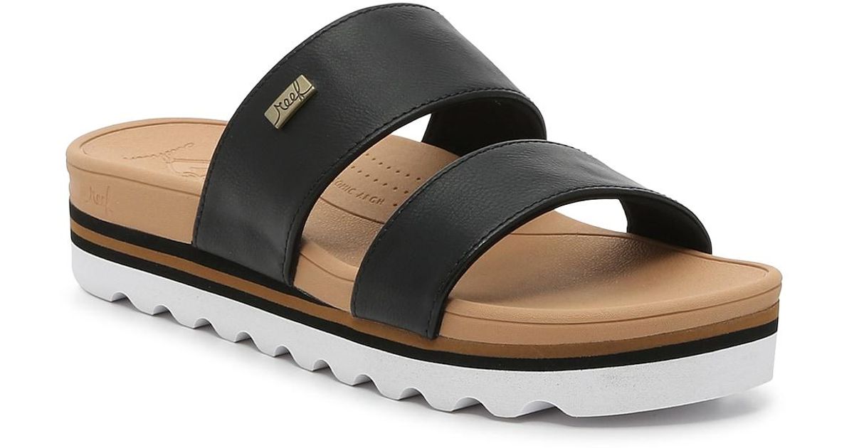 Reef Synthetic Banded Horizon Sandal in Black Lyst